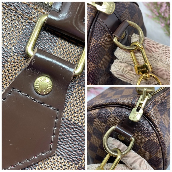 114 Pre Owned Authentic Louis Vuitton Damier Ebene Speedy 35 Bandouliere SP1144 - Picture 14 of 16